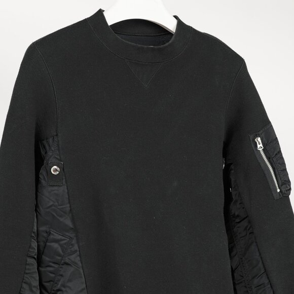Sacai Black Cotton Sponge Sweat MA-1 Pullover - Picture 4 of 13